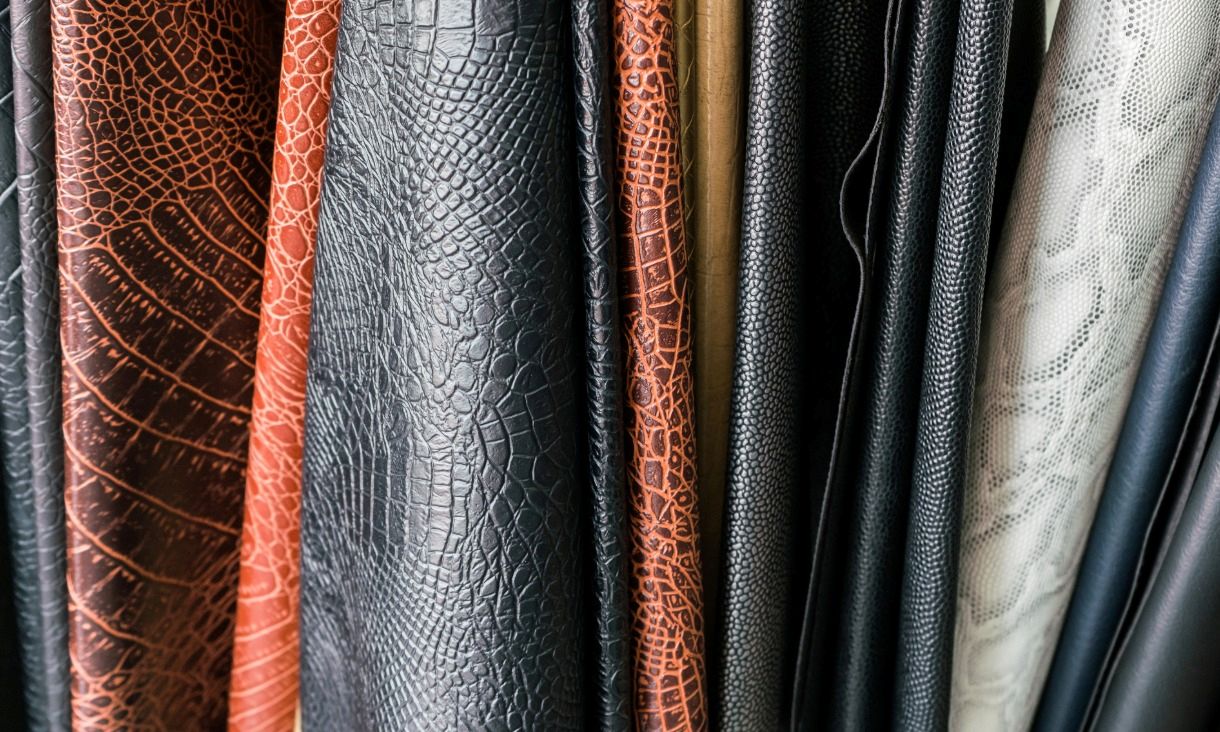 swathes of vegan leather