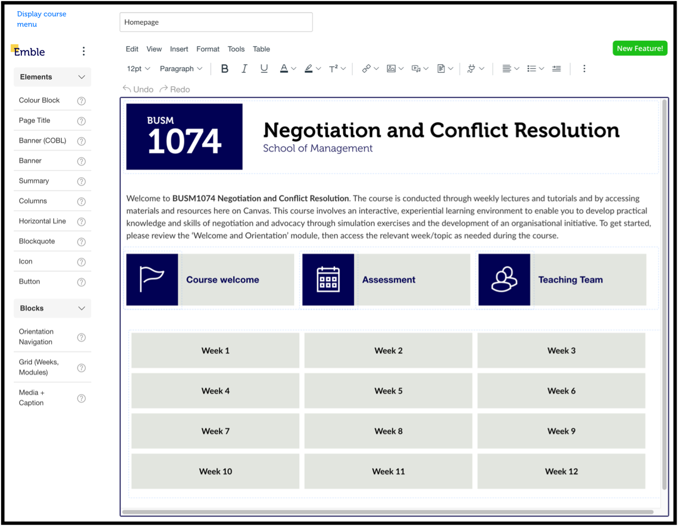 Emble with College of Business and Law specific assets