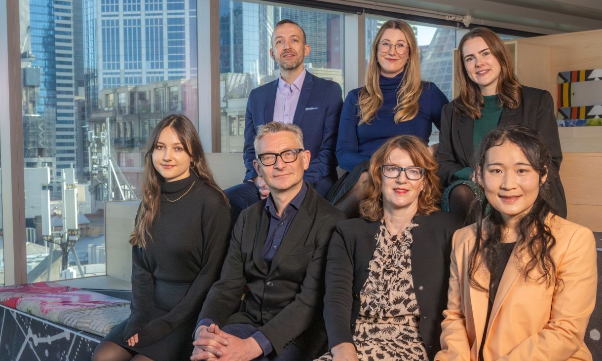 L-R back Oliver Jones, Diane Brown, Hannah Bornsztejn      L-R front Bonnie Lester, Chris Speed, Kirsten Black, Angel Zhong