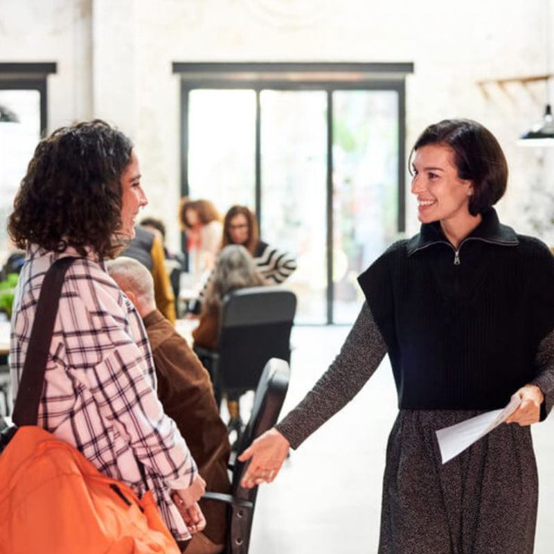 Two people in an office