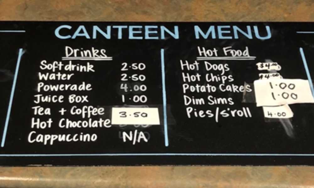 Canteen menu