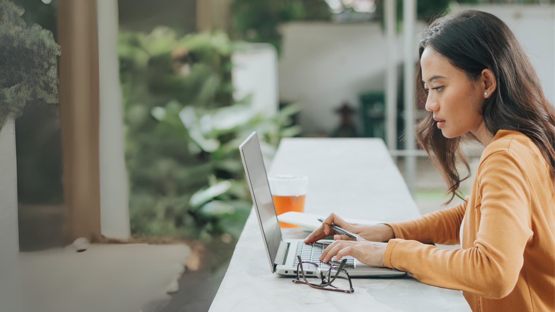 Person working on laptop