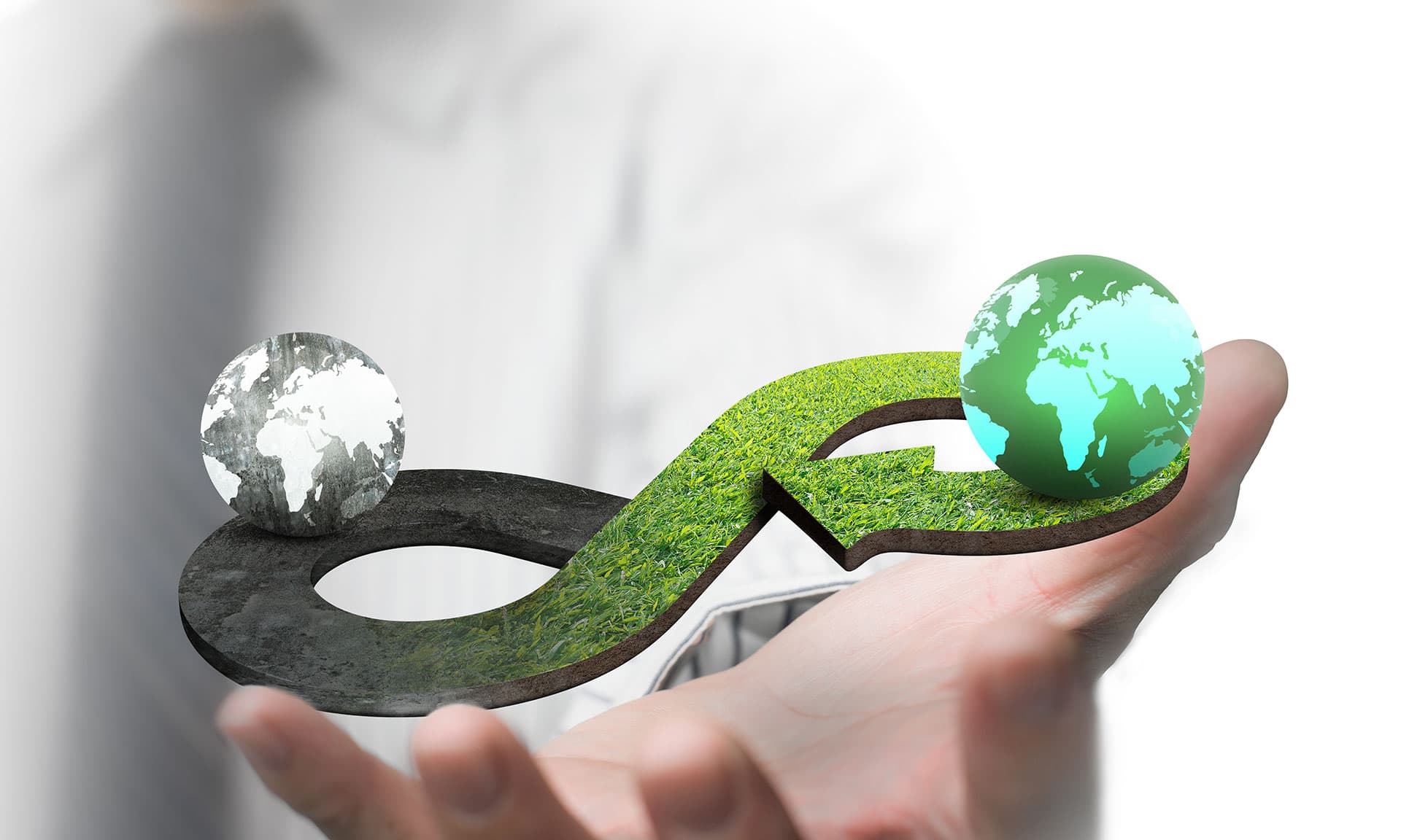 Green circular economy concept