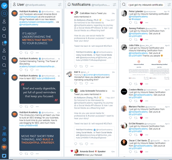 Twitter thread and notifications page.
