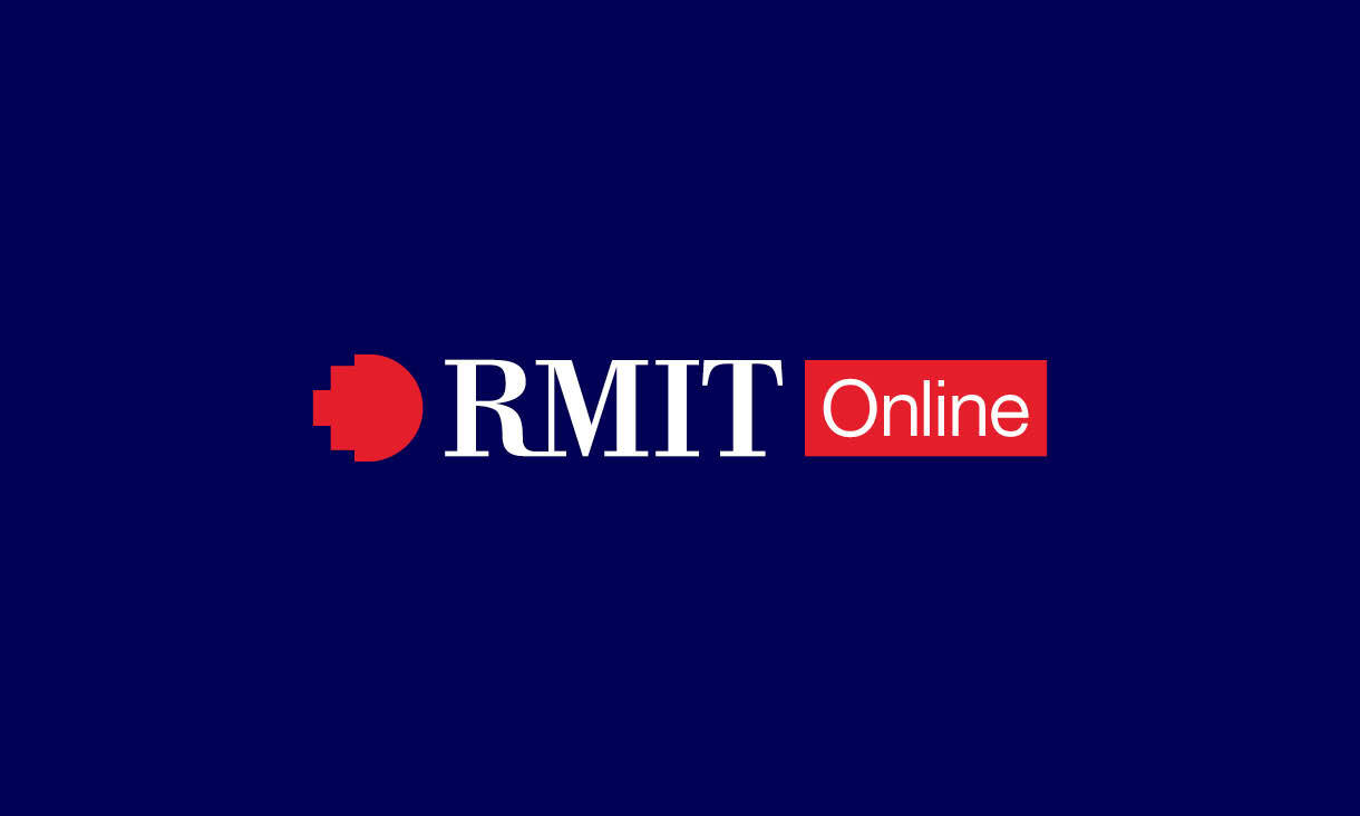 RMIT Online logo on a blue background.