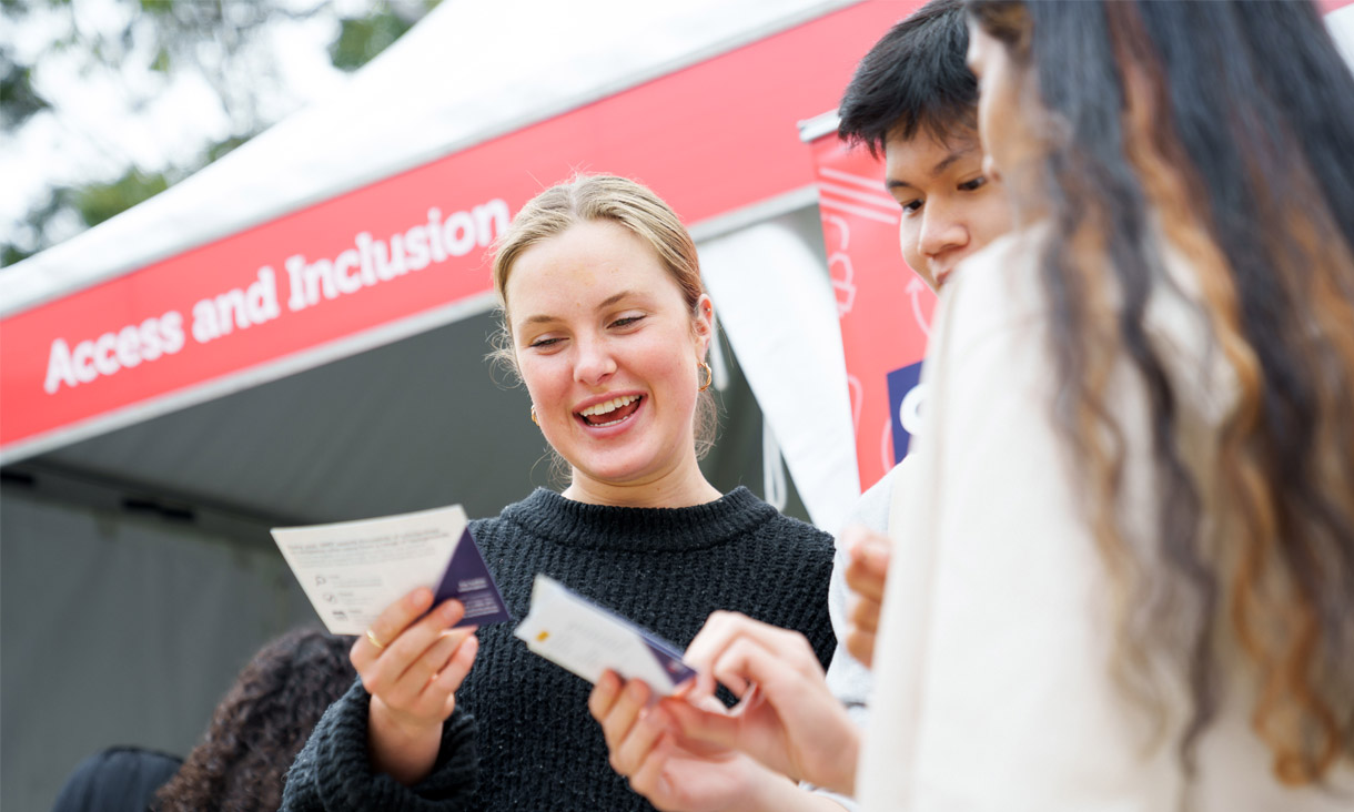 Student's discuss Access and Inclusion at RMIT at Open Day
