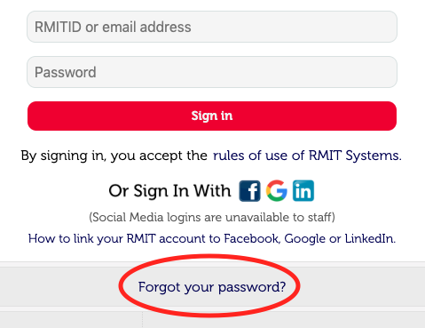 MyApps login page, select Forgot your password