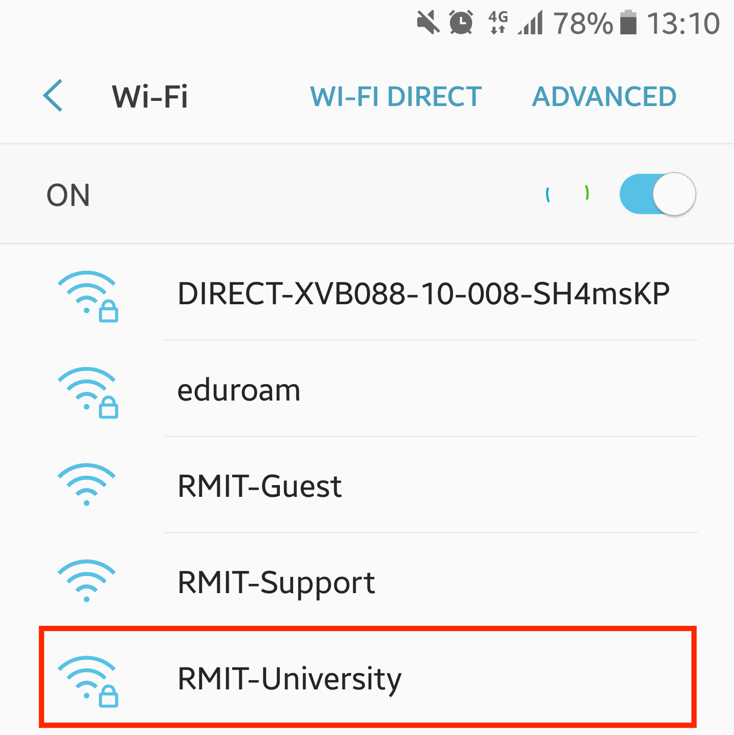 Click the wifi icon, select eduroam and click connect. Enter your staff ID and password and click OK/Connect