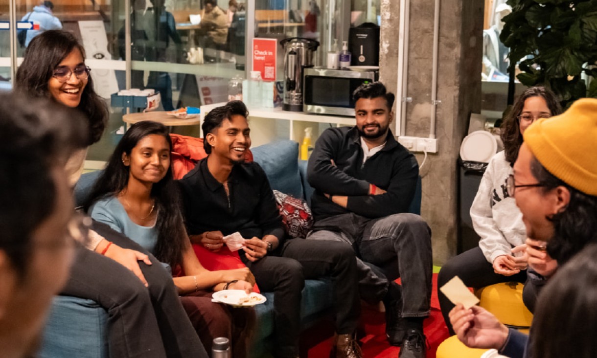 Student wearing VR headset.
