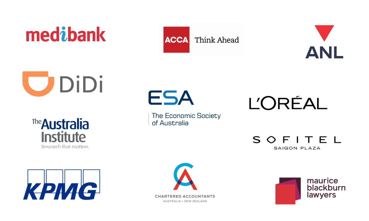 A depiction of industry sponsor logos displayed together in a grid format 