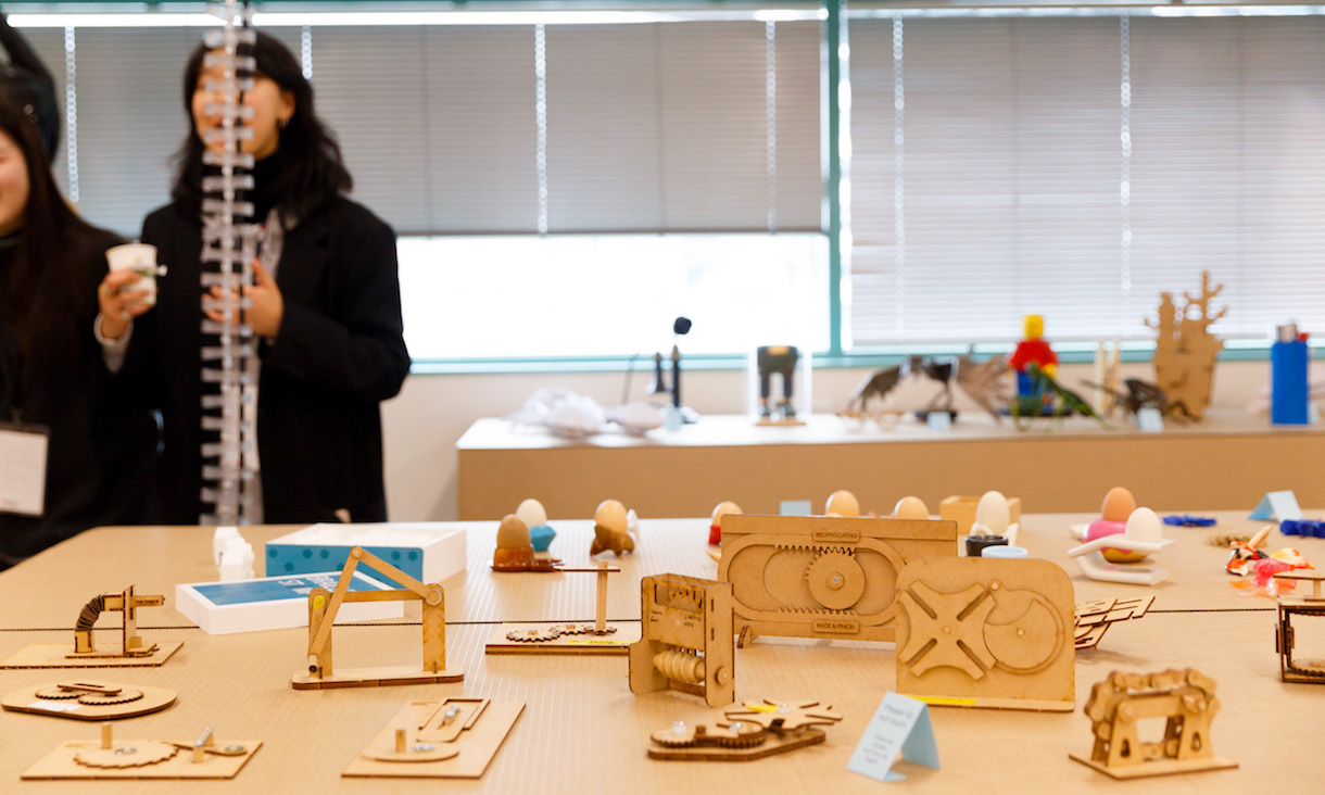 Wooden models created by students.