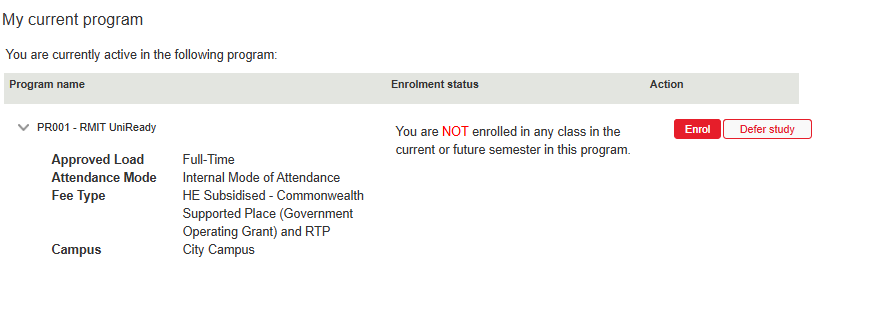 EOL UniReady Step 1 start enrolment