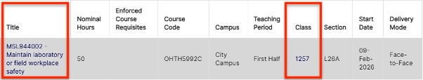Screenshot showing plan structure table for VE program
