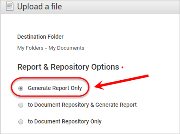 iThenticate - generate report only
