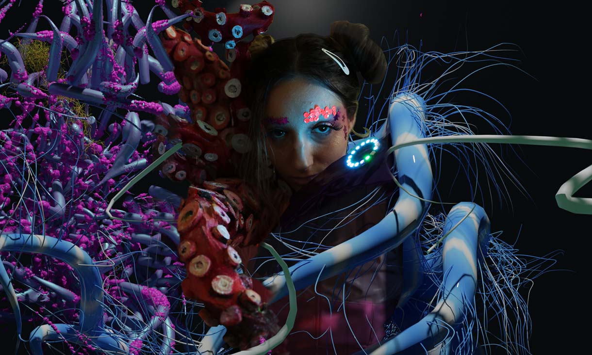 Georgina Marshall displaying an octopus inspired wearable garment
