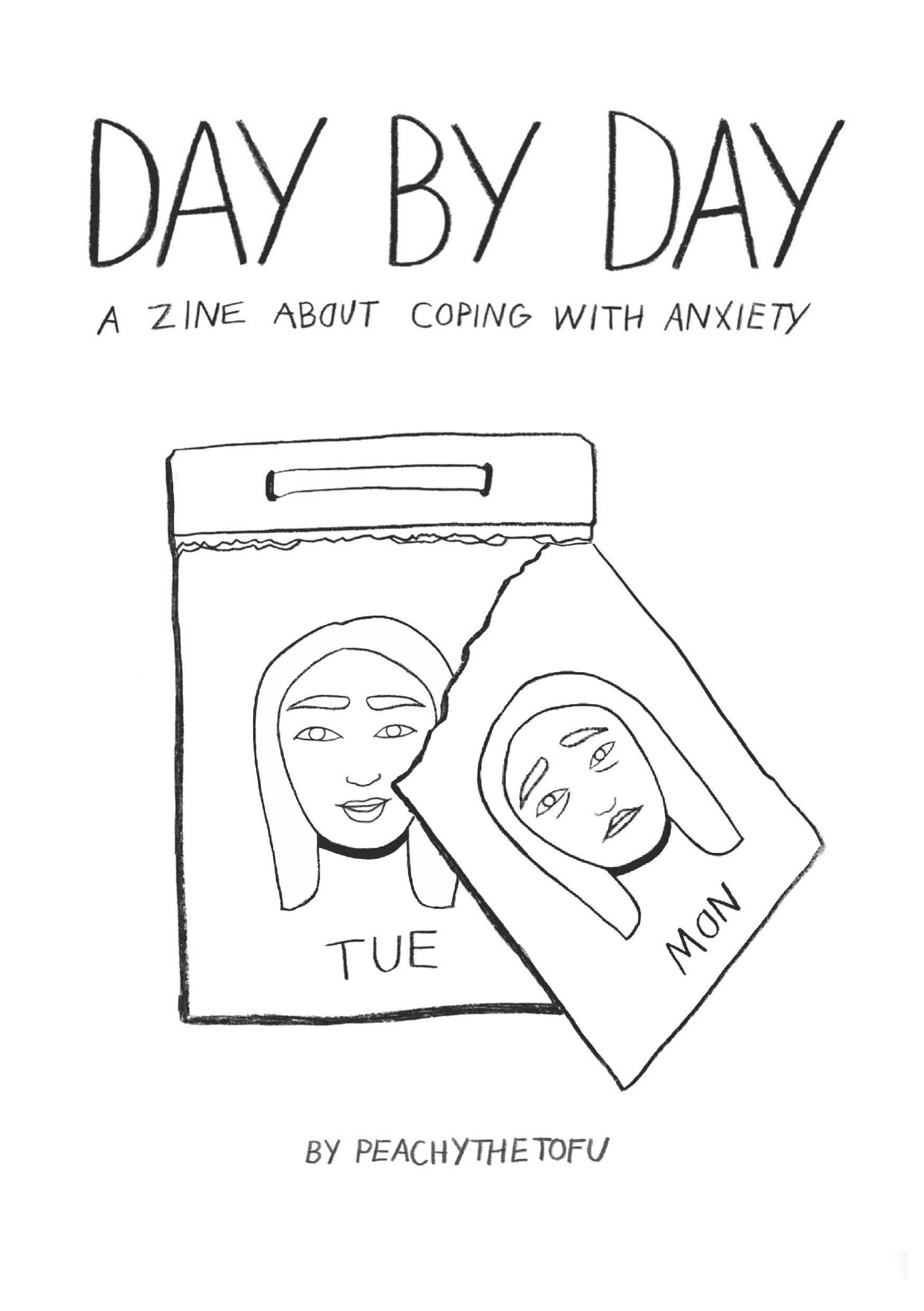 Cover of the Day by Day zine. in black and white
