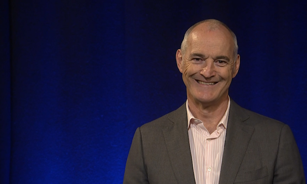 Vice-Chancellor Alec Cameron looking at camera