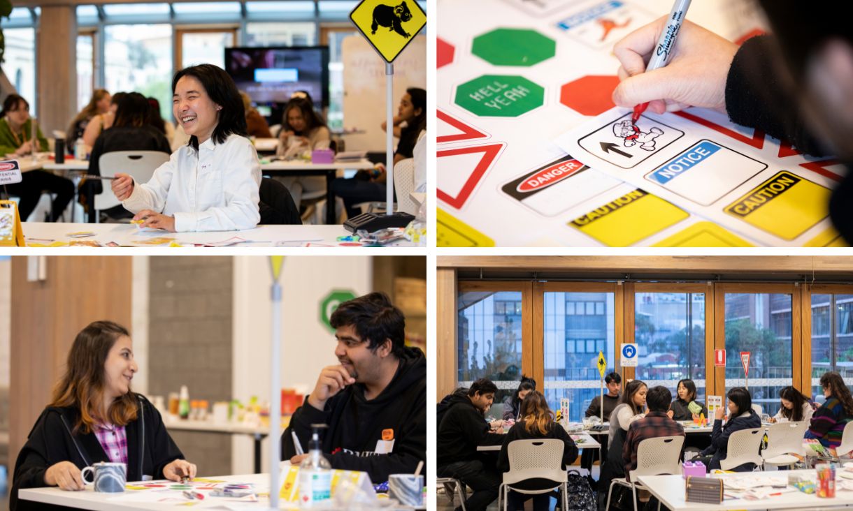 Students participating in creative workshop