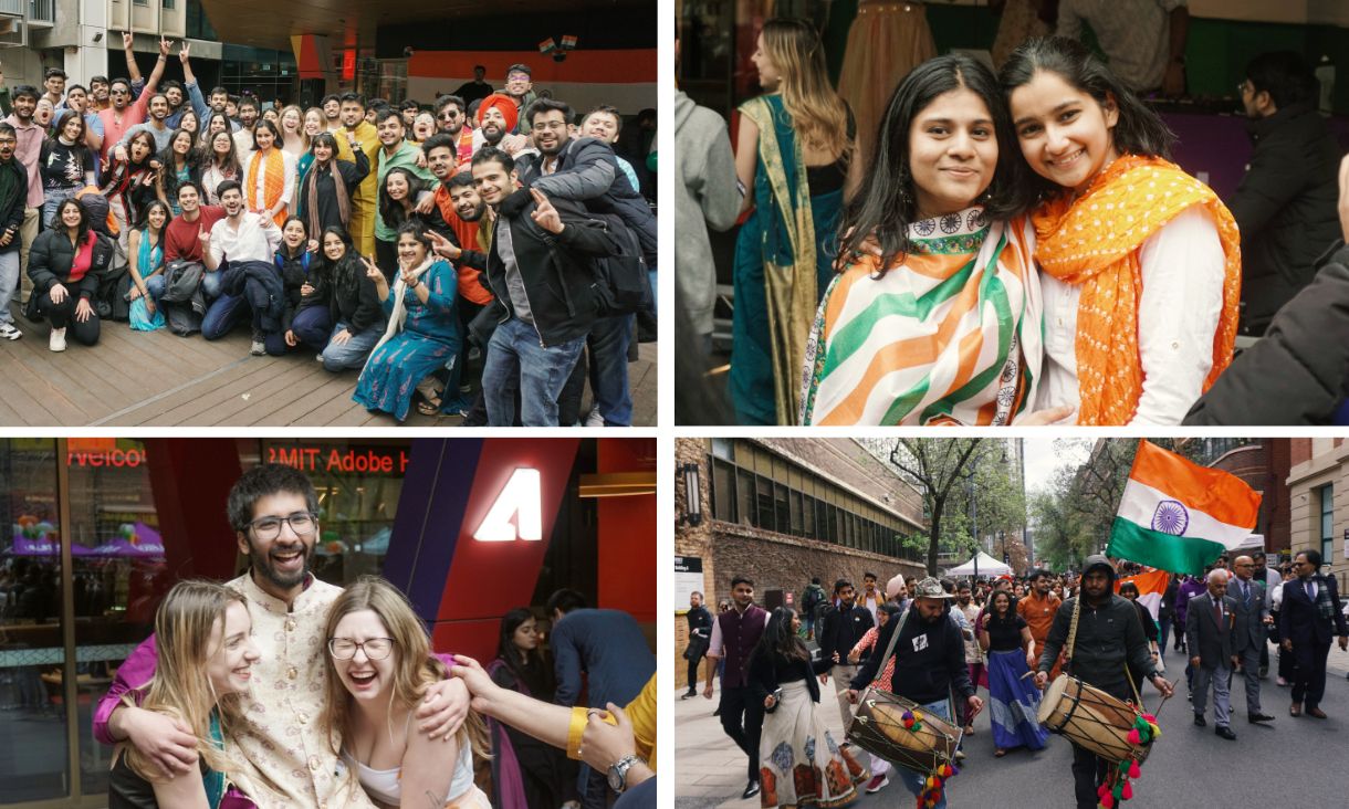 Students celebrating Indian Independence Day