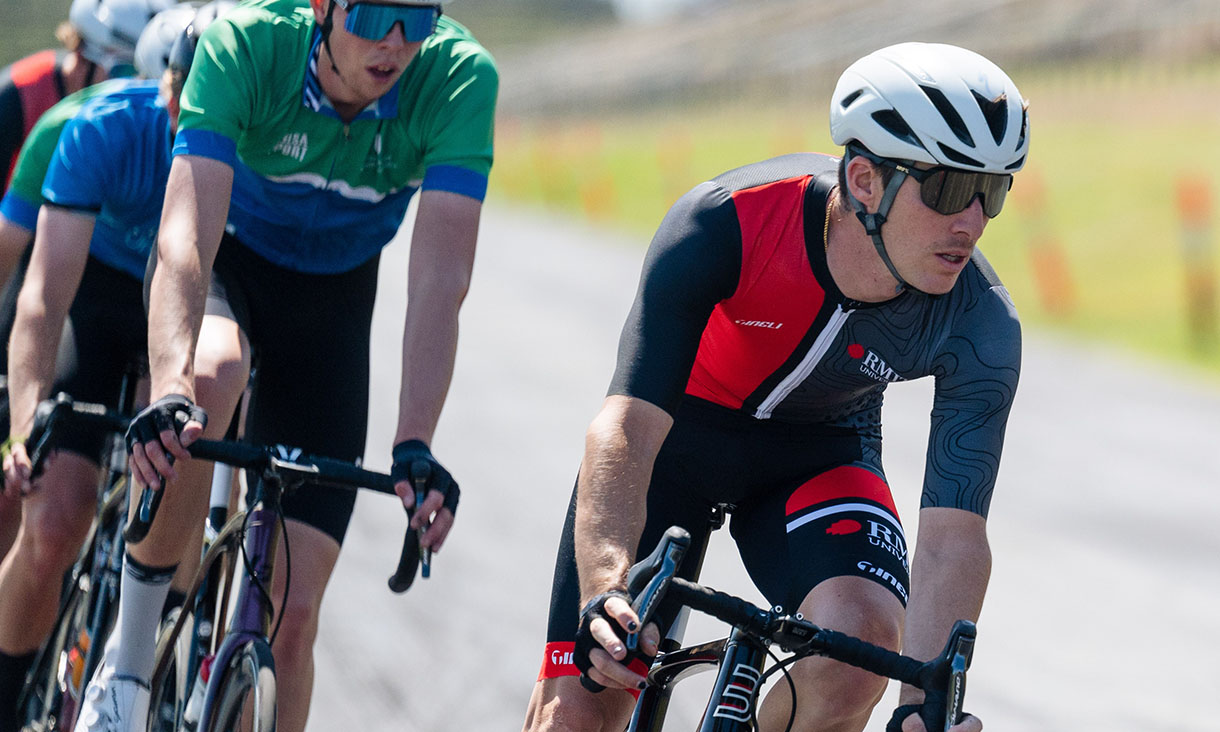 RMIT Sport Inclusion Ambassador Alex Smyth on the cycling track.
