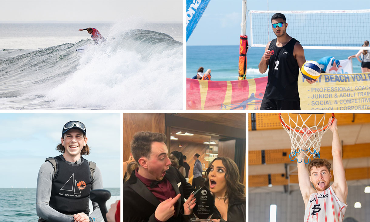 Five separate images of various landscapes and portraits.