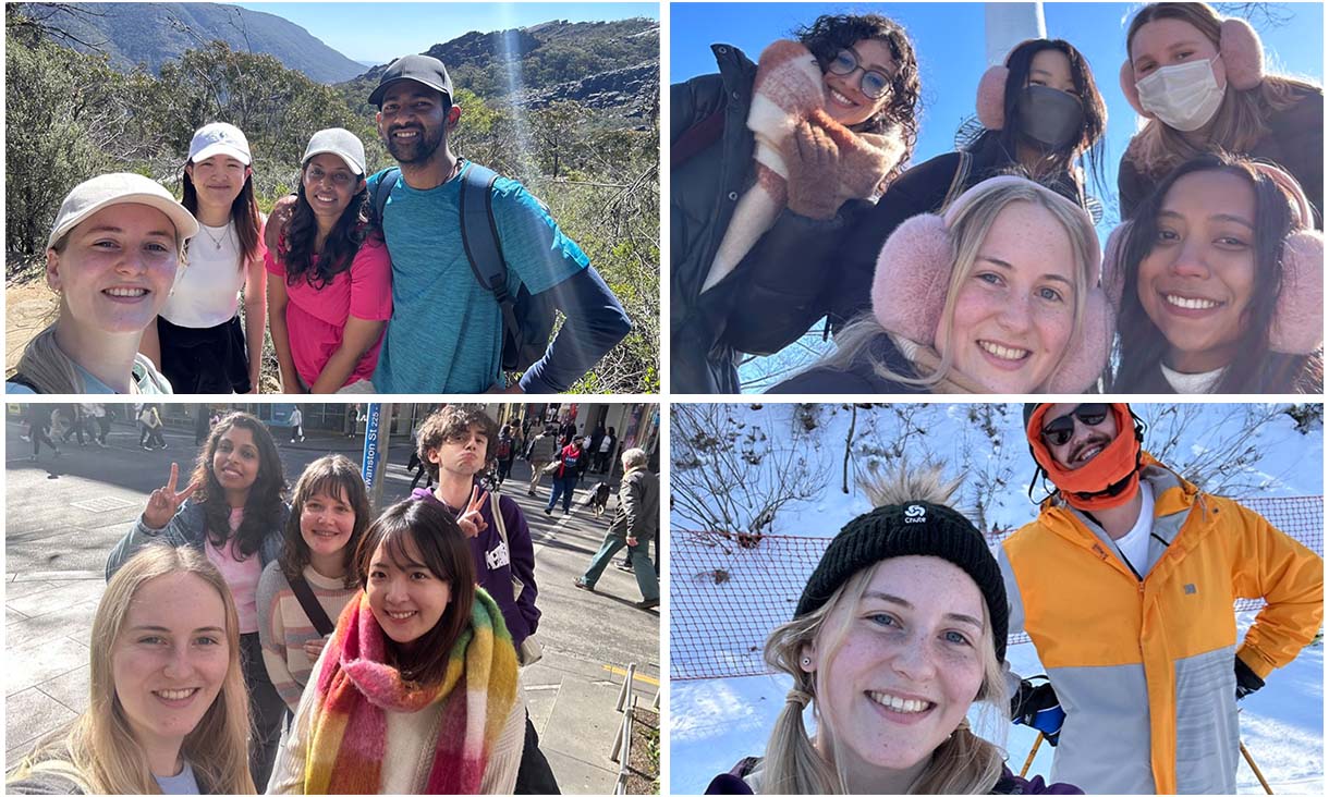 Four people smile for a photo.