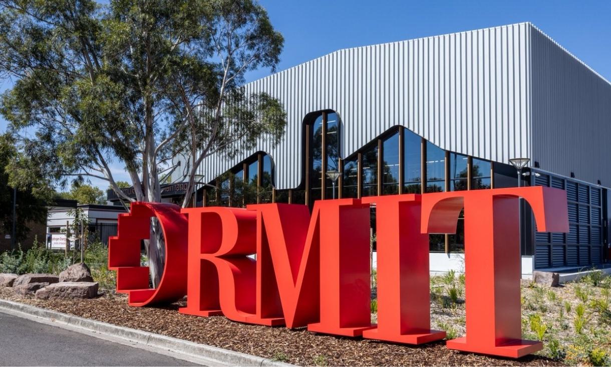 RMIT Logo outside building