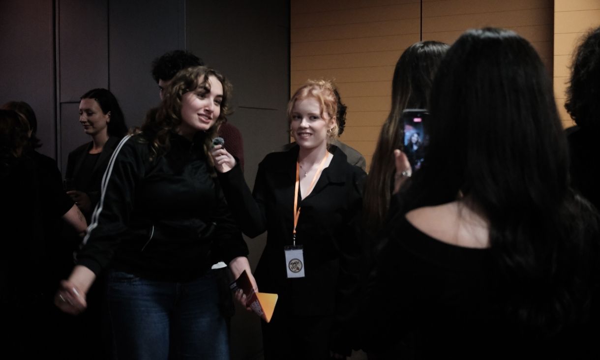 People speaking to camera