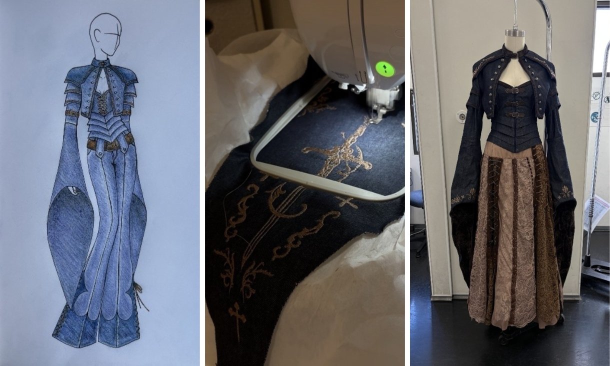 Blue and white clothing