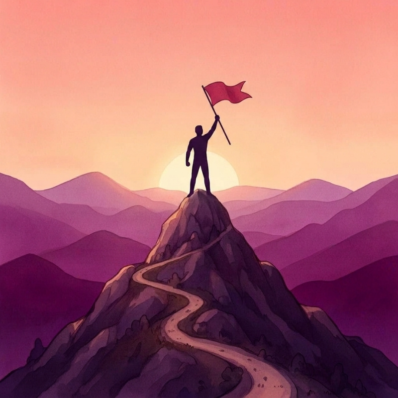 Person standing on mountain