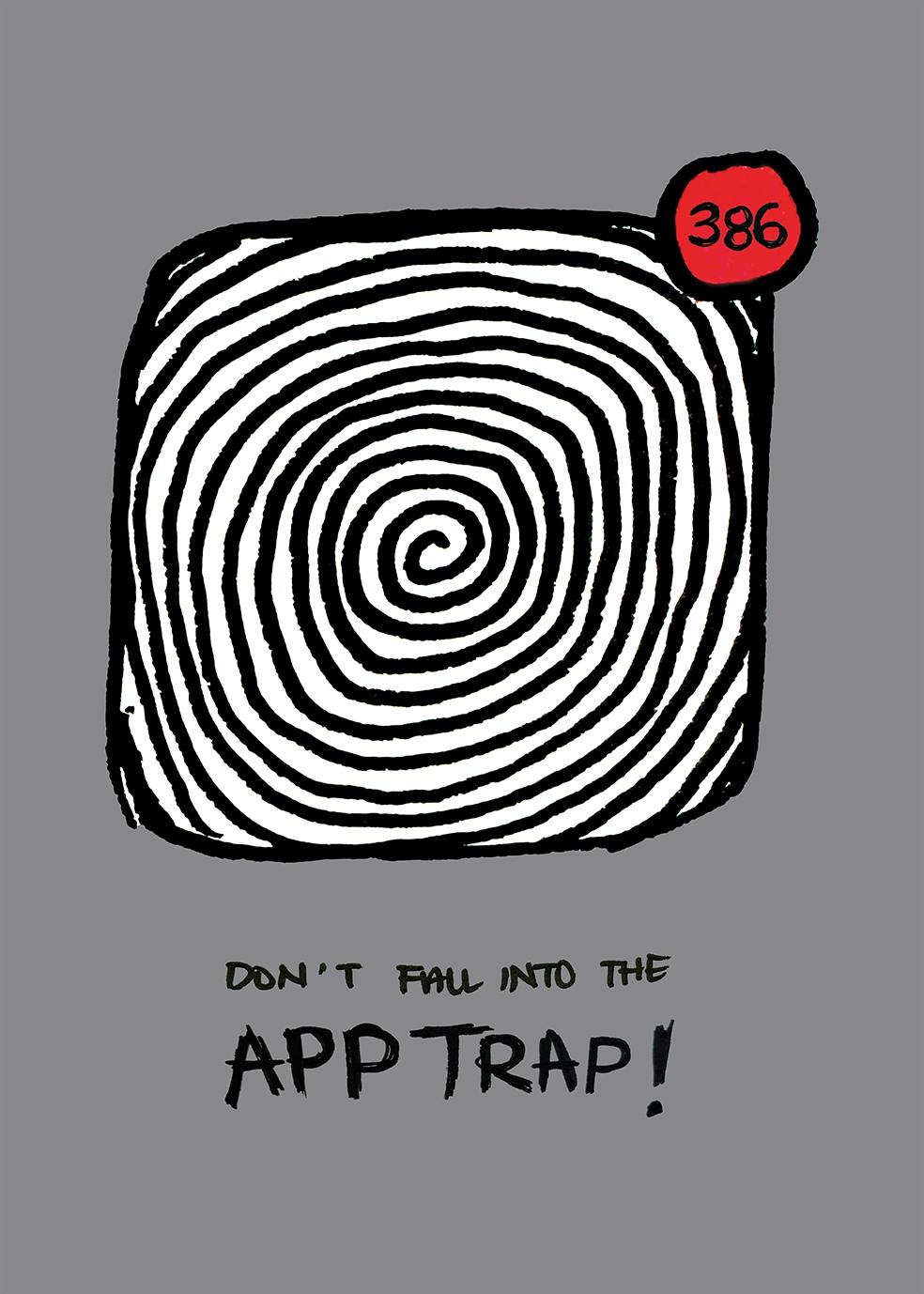 Keily Chng's poster Don't Fall Into the App Trap! was selected for Posterist 2026, an international graphic design exhibition held in Istanbul, Türkiye.