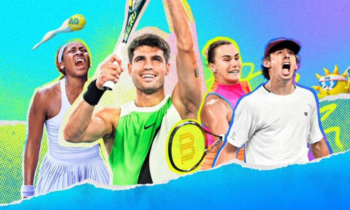 Collage of tennis players