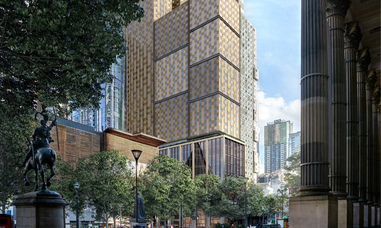 Digital rendering of exterior of building