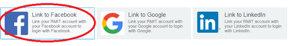 Facebook icon with red circle around the image.