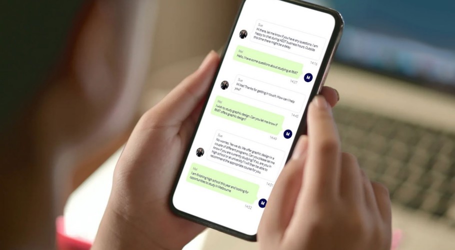 A photo of messages on a smartphone.