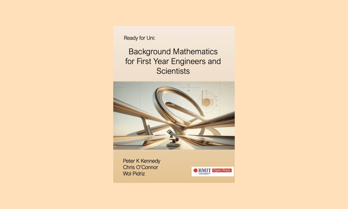 Image of book cover featuring beakers filled with colourful liquid and a blackboard with chalk in the background of image.