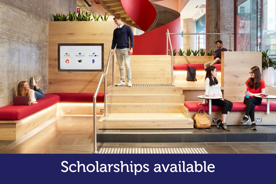 Interior of Scape Swanston that features a staircase and communal area.