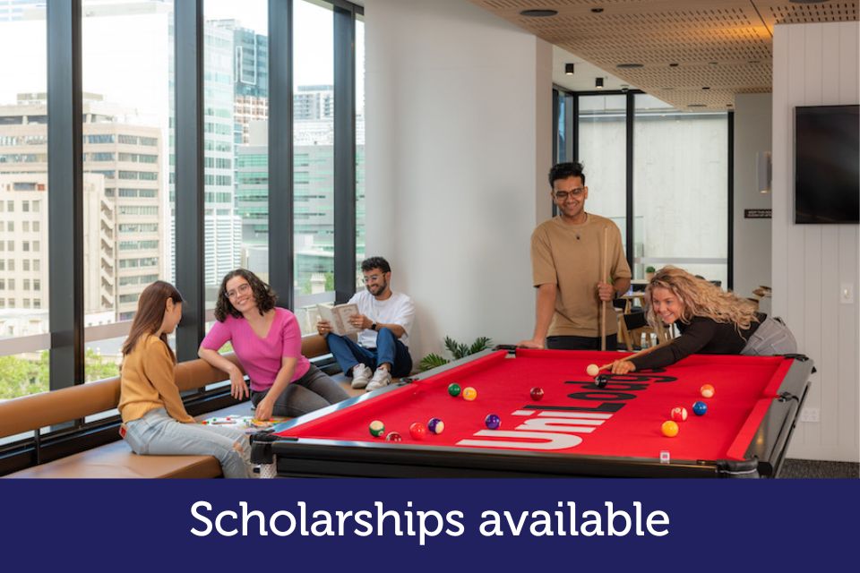 Students playing pool