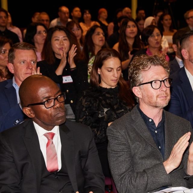 Crowd at awards ceremony.