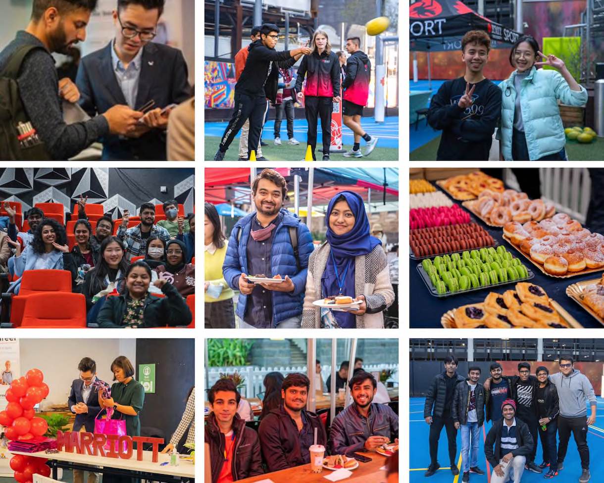 Collage of students smiling for a photo