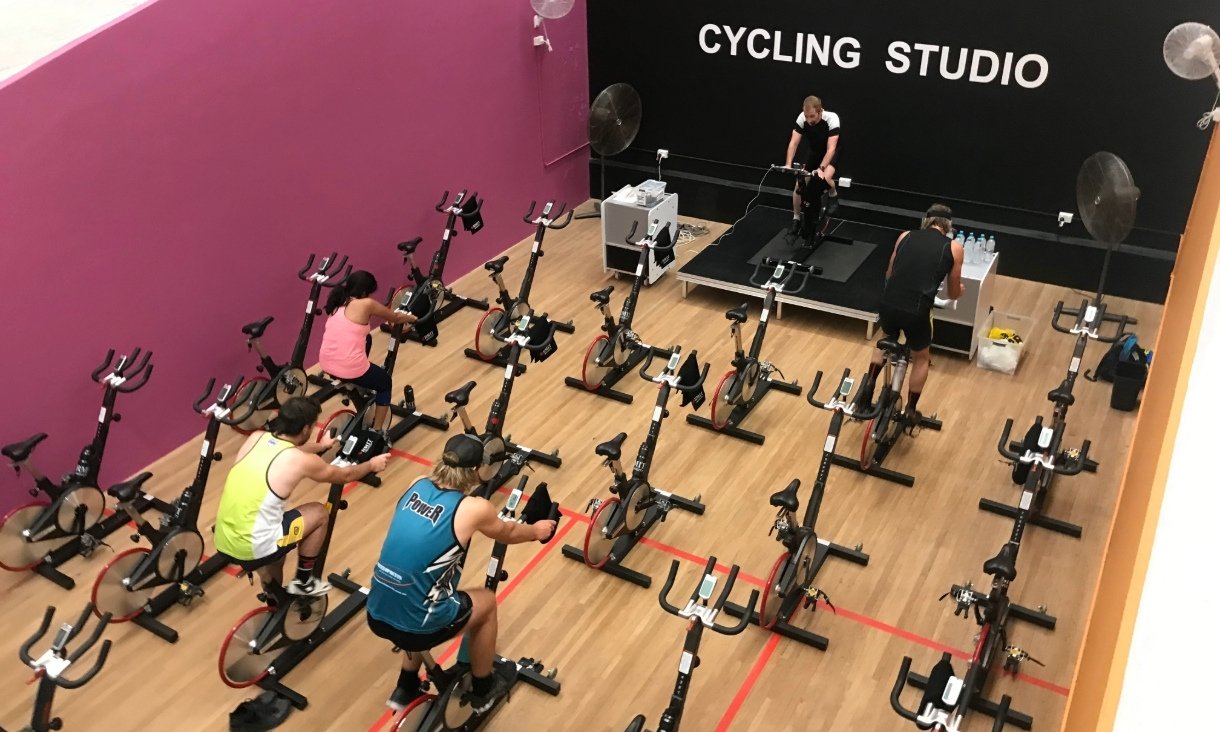 Spin bikes in studio