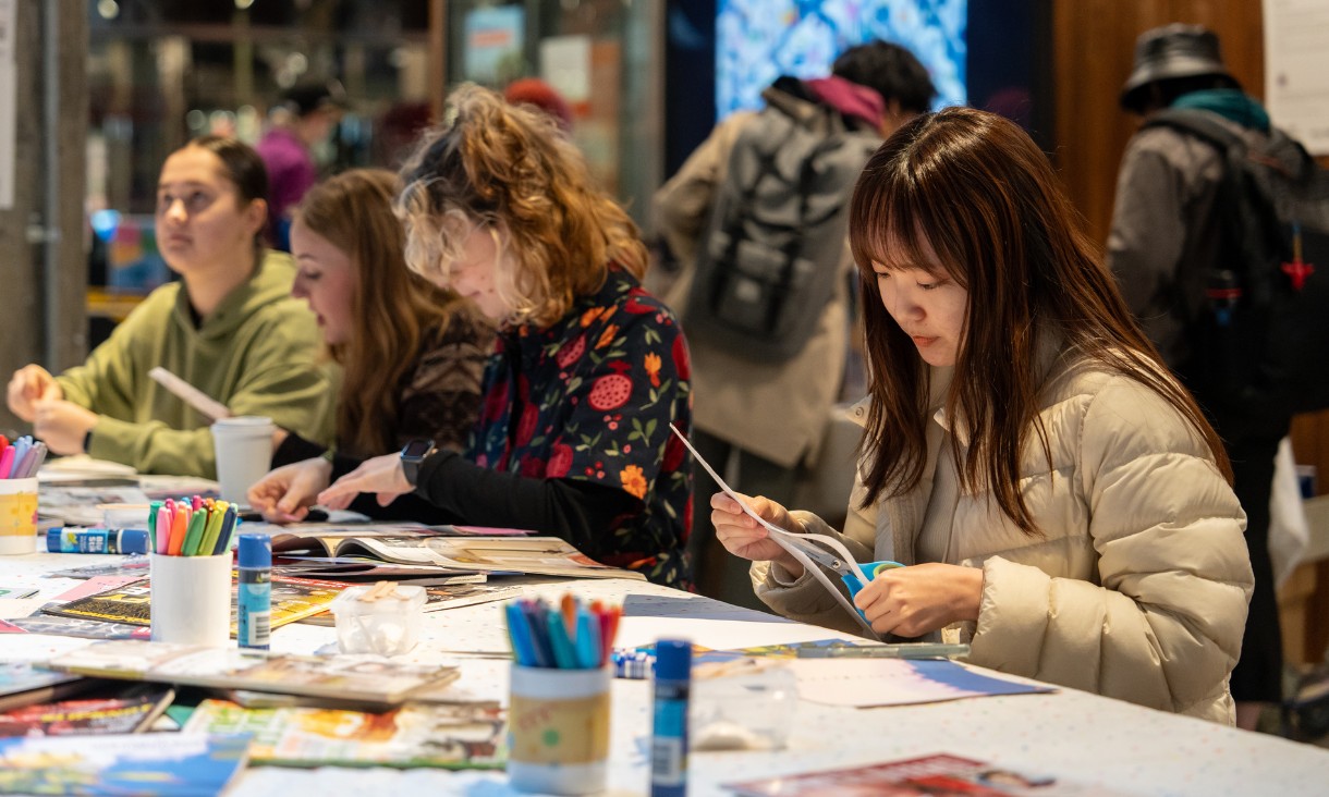 Students engaging in RMIT Creative's Long Table sessions