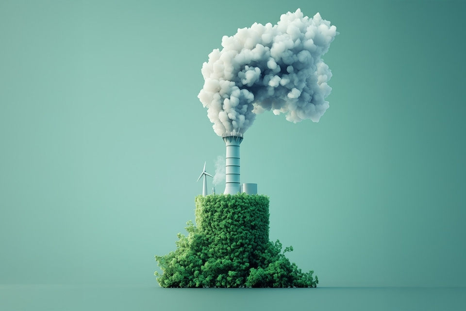Depiction of smoke coming out of bush