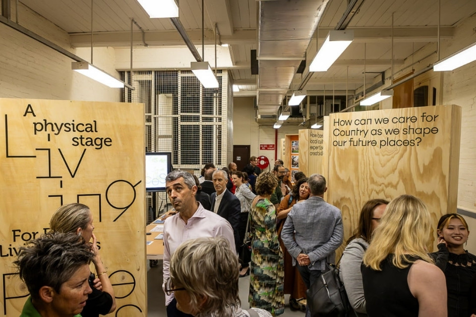 People standing in crowded space