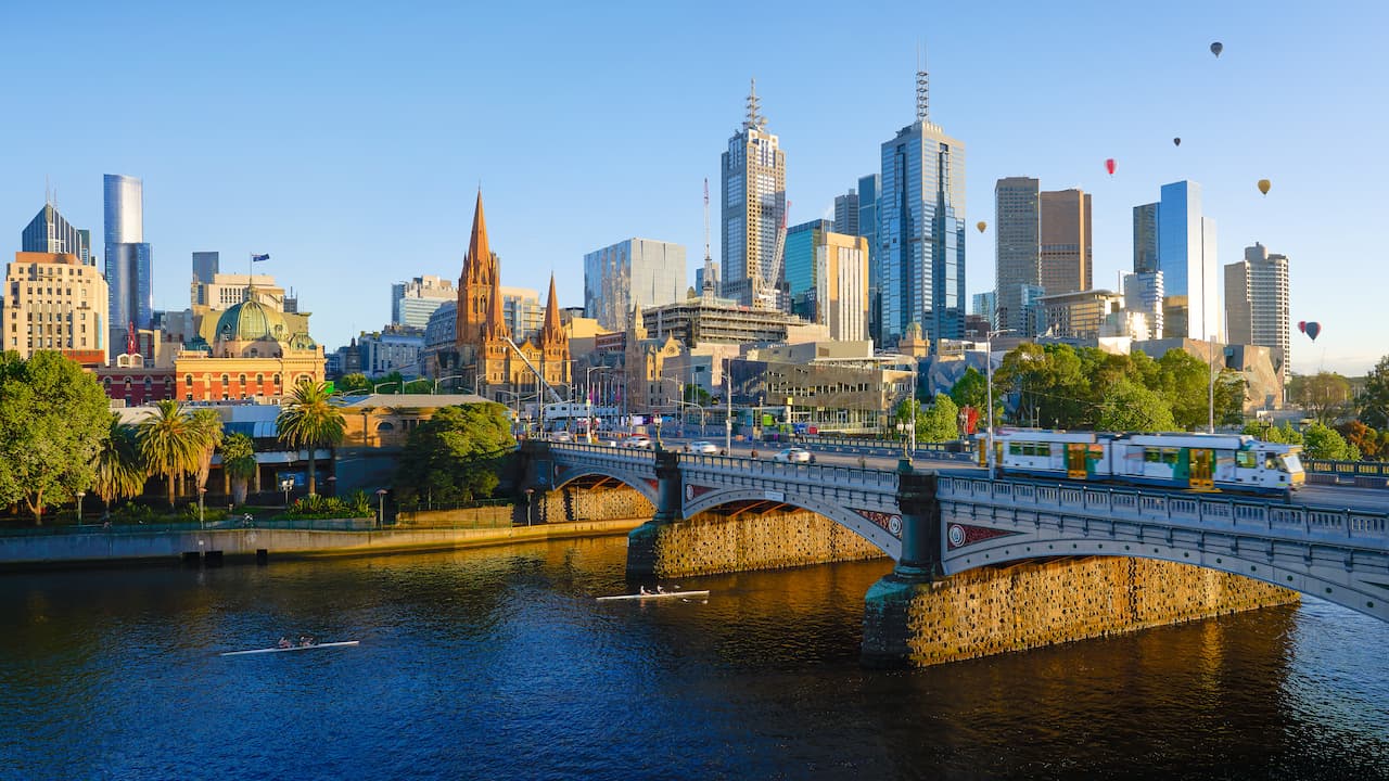 Image of Melbourne City over Princes Bridge
