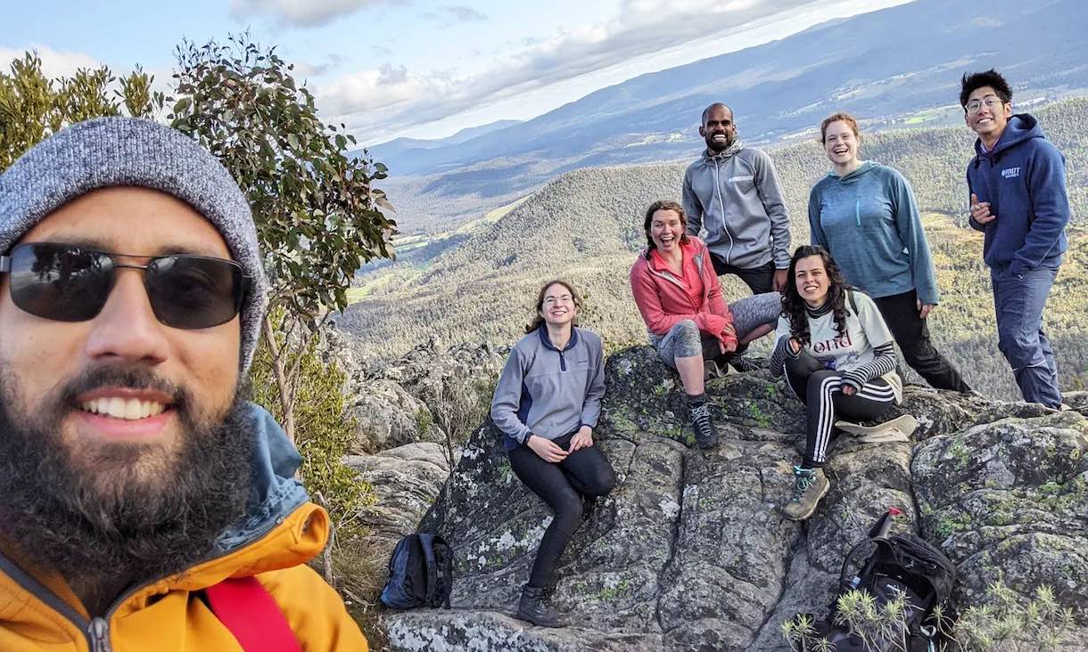 Students on a nature hike.