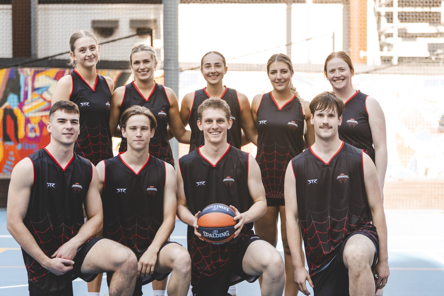 RMIT Redbacks co-ed basketball team photo for UniSport Nationals 