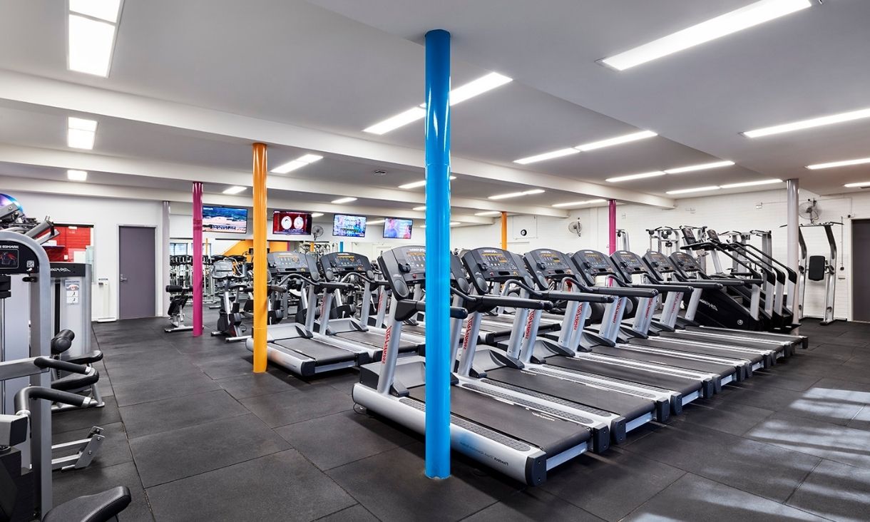 Treadmills in the gym at the RMIT Bundoora campus.