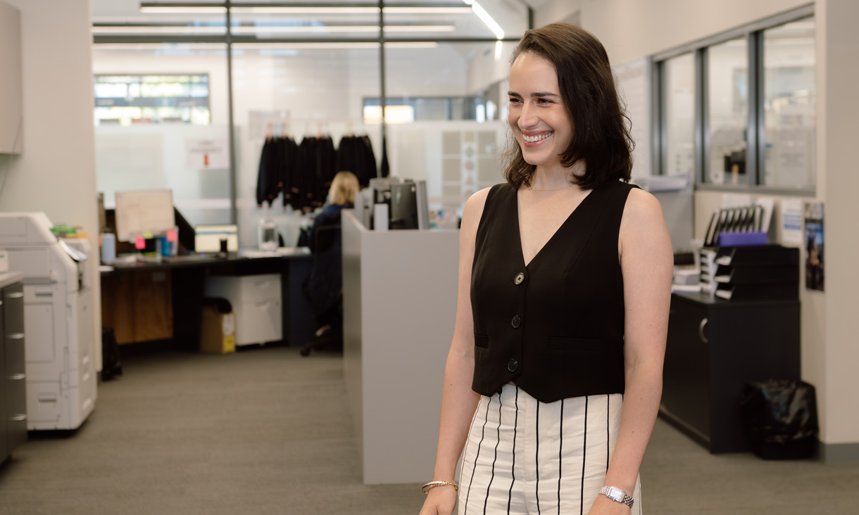 RMIT alumni Natalie Gelati in an education office