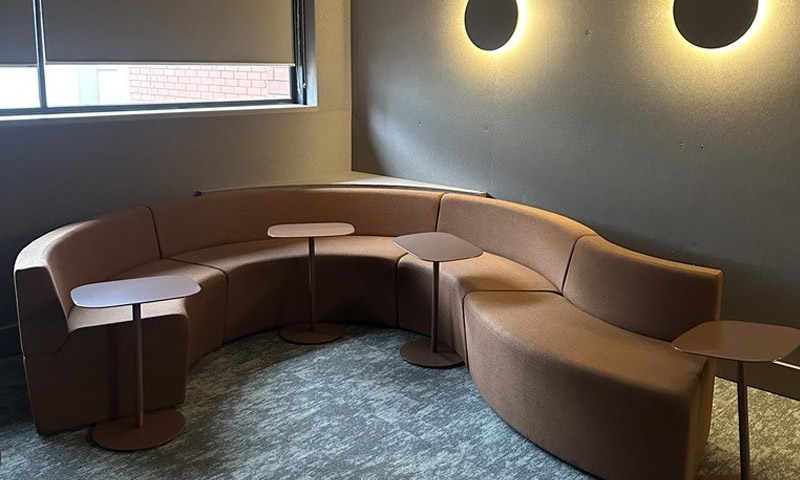 One of the RMIT City campuses sensory friendly spaces, with soft lighting and softer couches